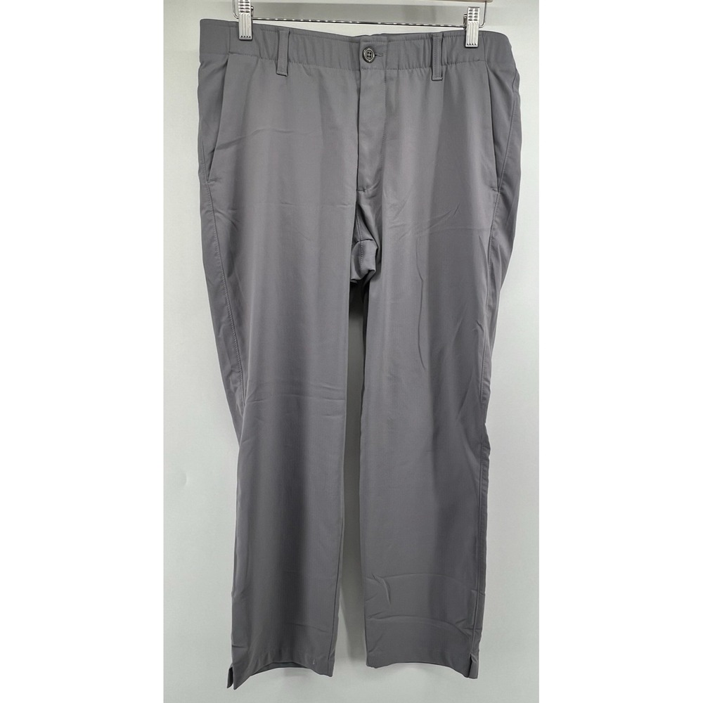 Under Armour Golf Pants 36/30 Gray Straight Leg Stretch Mens